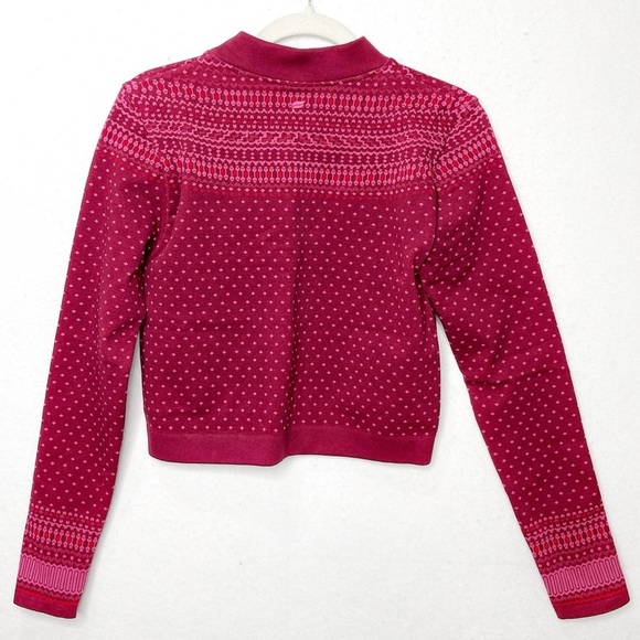 Fabletics Holly Seamless Fair Isle Long Sleeve Top & Leggings Set Merlot XL - Picture 6 of 14